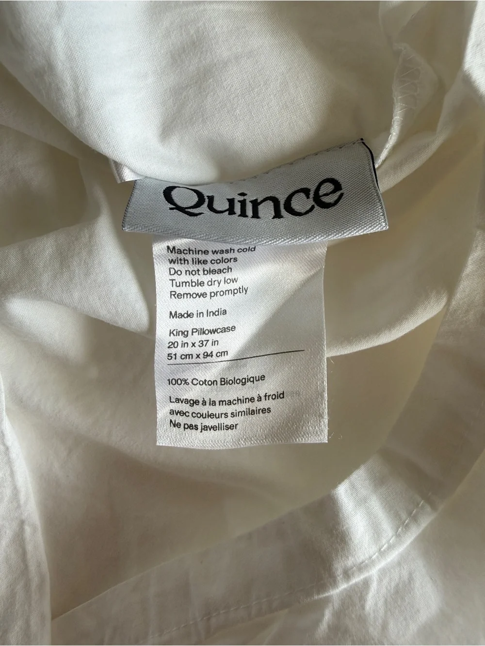 Quince White Cal King Brushed Cotton Sheet Set - Fitted, Flat, 2 pillowcases